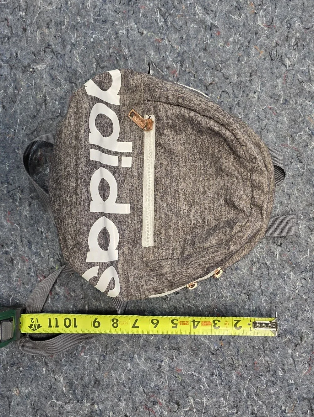 Addidas Mini Backpack Heather Gray With Golden Amber Pulls - Picture 6 of 11
